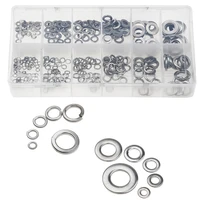 350pcs m3 m10 stainless steel washers flat spring lock washers fasteners assortment kit for car auto vehicle air with box