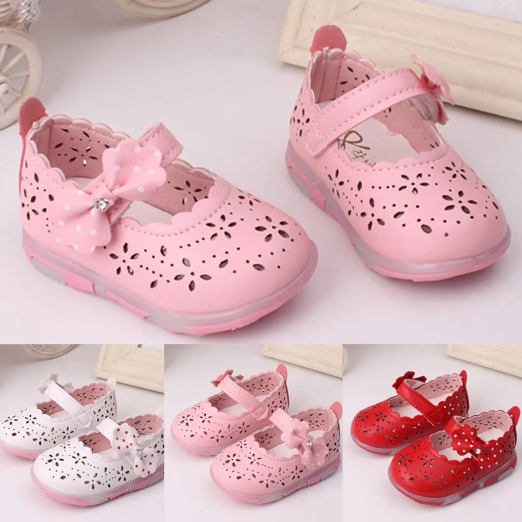 Сандалии для маленьких девочек одежда малышей однотонные туфли из искусственной