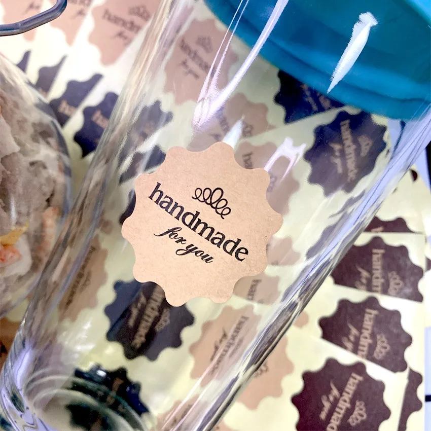 Наклейки ручной работы 100 шт./лот стикеры из крафт-бумаги рождественские наклейки