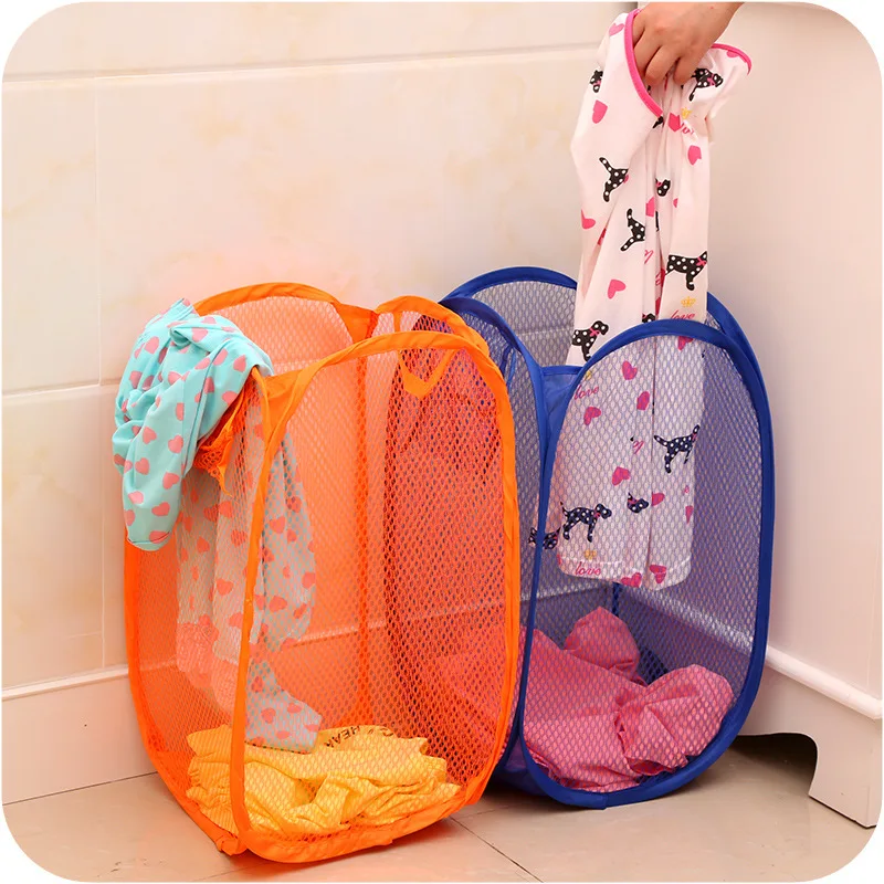 

1pc Folding Hamper laundry basket Sorting Basket Mesh Toy Dirty Storage Box Children's Toys Sundries Storage Box House organizer