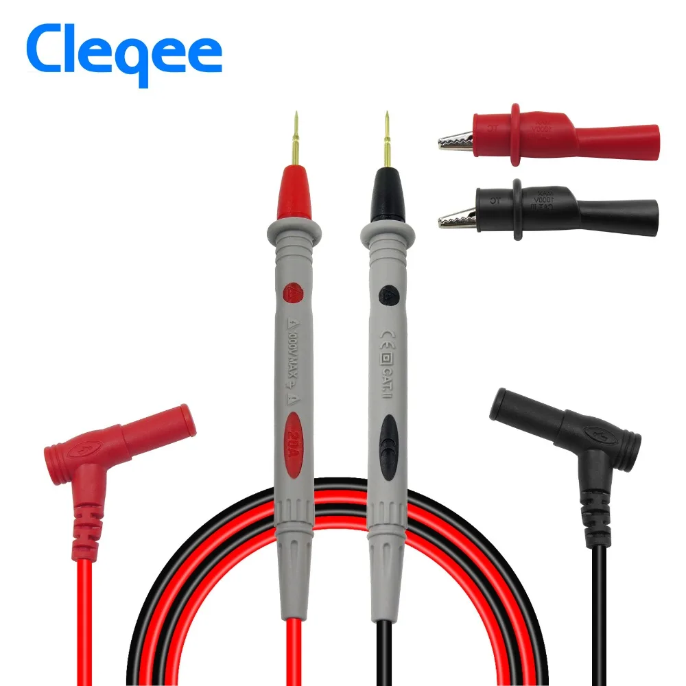 Cleqee P1502B Universal Probe Multimeter Test Leads Multi Tester Needle Tip Lead match with Alligator Clips Pen Cable