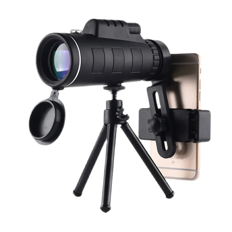 

Монокулярный телескоп 40X со штативом и зажимом для телефона HD 10000 м, водонепроницаемый оптический прибор BAK4 FMC для охоты, кемпинга, путешеств...