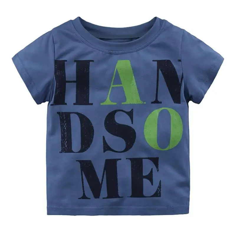Новые летние комплекты для детей 2020 Модная хлопковая Футболка с буквенным