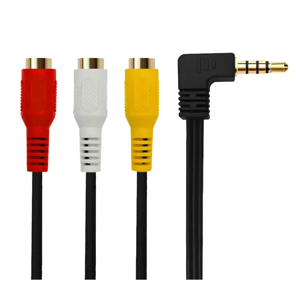 Аудиокабель-удлинитель с позолоченным штекером 3 5 мм на гнездо 2RCA 15 см |