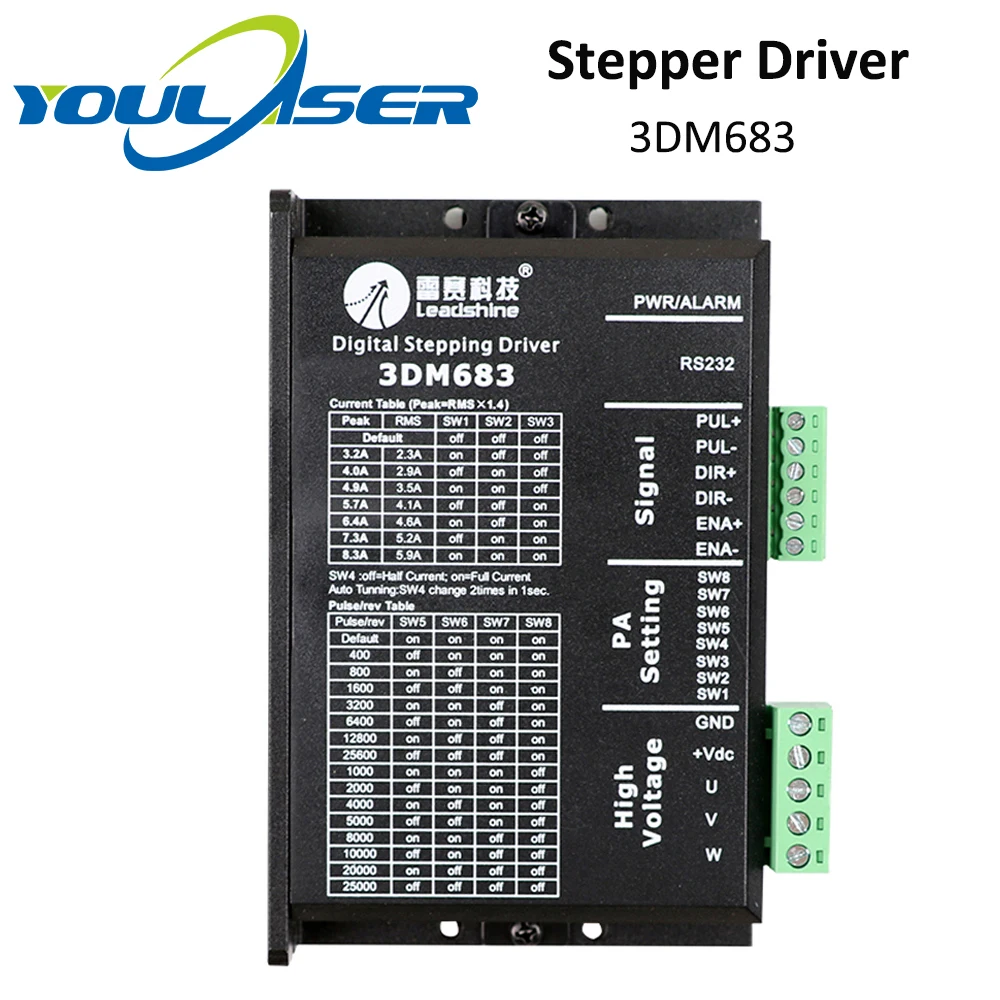 YOULASER Leadshine 3 фазы 3DM683 Драйвер шагового двигателя 20 60VDC 0 5 8.3A|Драйвер двигателя| |