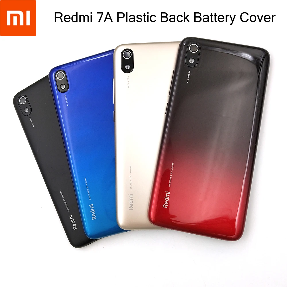 

Xiaomi Redmi 7A Пластиковая Задняя крышка батареи Задняя Дверь Корпус панель чехол запасные части для Redmi7A с объективом камеры + боковые кнопки