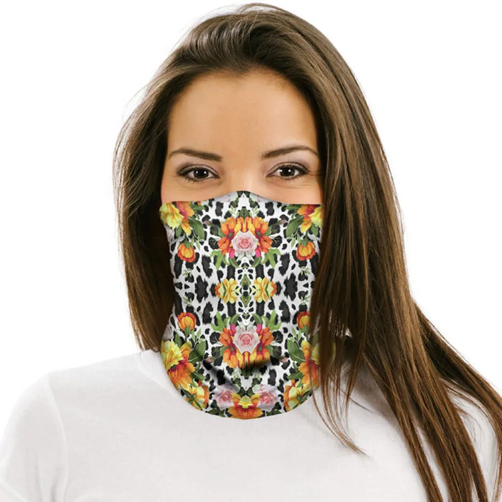 Summer Outdoor Riding Mask Sunflower Elastic Face Scarf Dust-proof Sun Protection Neck Breathable Reuse Seamless Bandana | Аксессуары