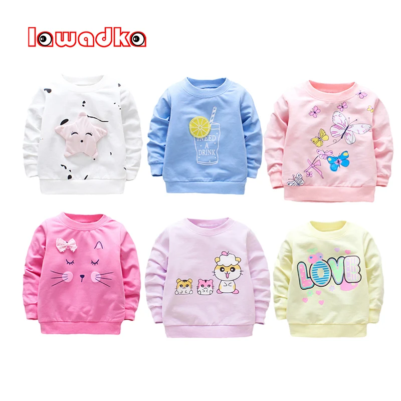 

Lawadka Newborn T-shirts For Girls Autumn Children's Clothing Cotton Kids Girl T shirt Long Sleeves Baby Clothes Top Outfits