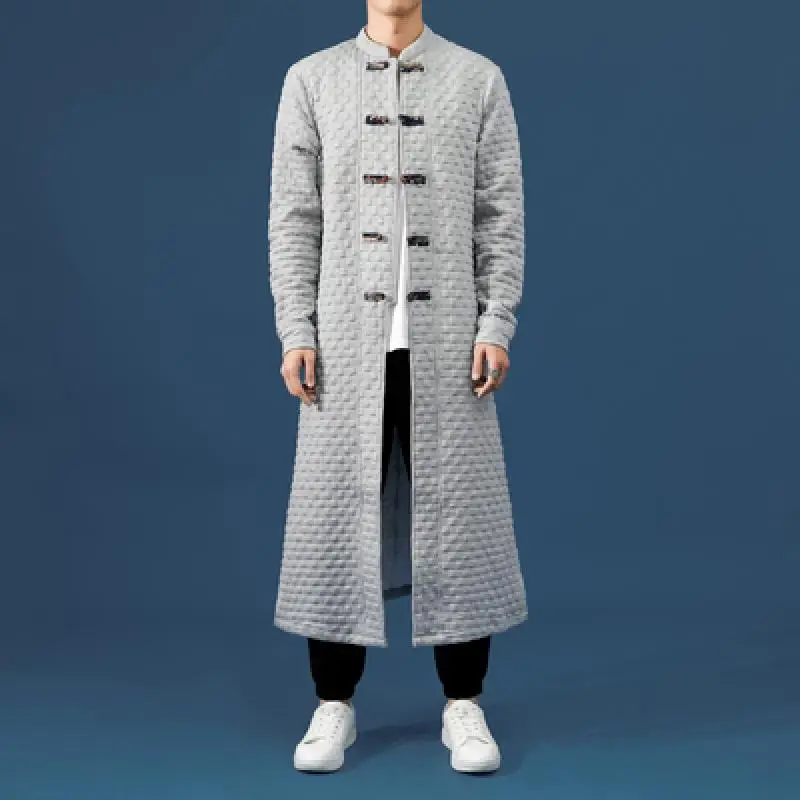 

Adult Men Medieval Japan Costume National Trench Canvas Turtlen Eck Jacket Battle Hero Padded Winter Coat Pirate Cosplay Autumn