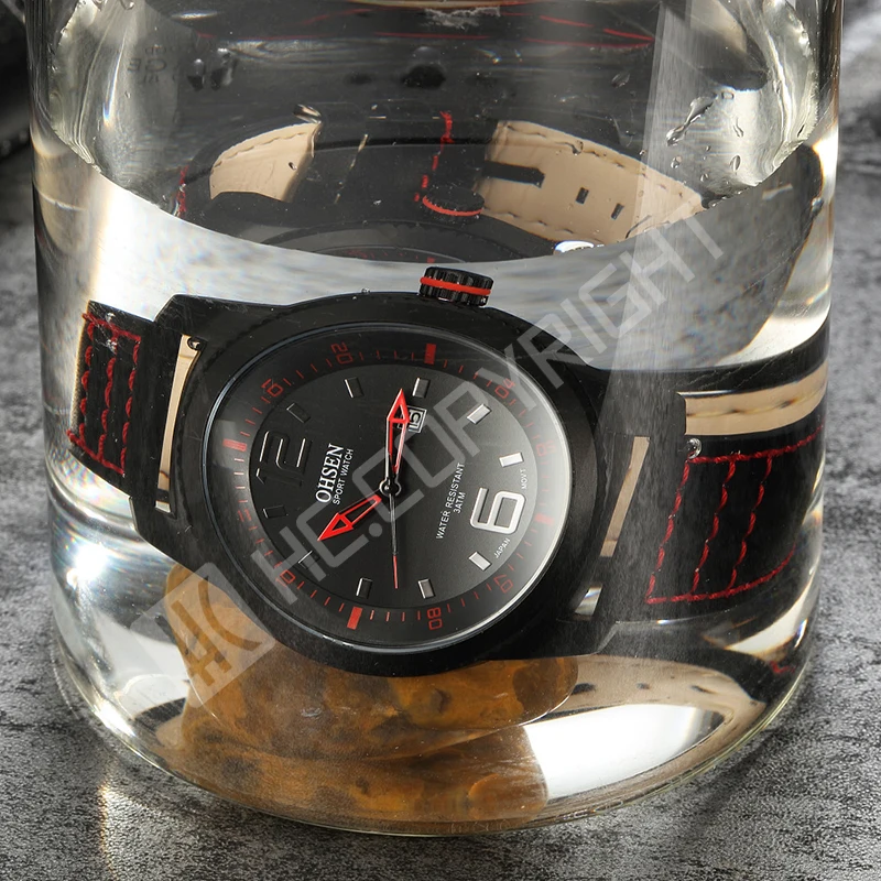 

Genuine Leather Band Sport Wrist Watch Stainless Steel Quartz Sport Watch Outdoor Clock Luxury