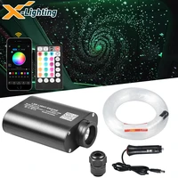 sound active 12w rgbw musicbluetooth app control fiber optic starry ceiling kit light with 150 450pcs 2 3m cable for car use