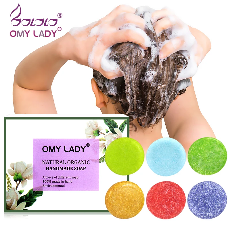 

OMYLADY 100% Pure Natural Handmade Shampoo Soap Essential Oil for Dry Hair Oil Hair Cold Processed Anti-Dandruff Off Hair Care