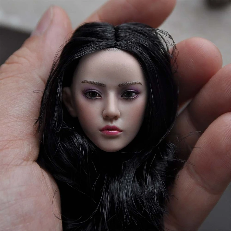 1/6 весы женская голова лепка с фиолетовыми тенями для век фантомный убийца резьба