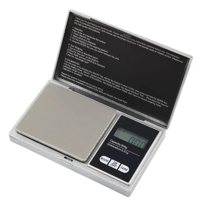 Цифровые весы 100/200/300/500/1000g 0 01/0 1g точный ЖК дисплей Дисплей Карманные электронные