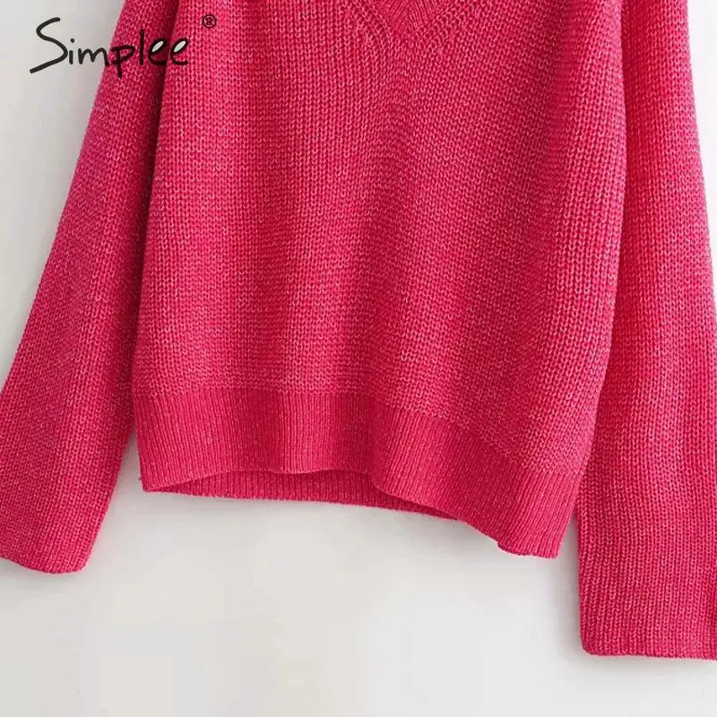 Simplee Элегантное джемпер с длинным рукавом Вязаная пуловер осень-зима | Женская