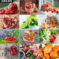 jenkins 5d diamond embroidery mosaic paintings full square round rhinestone sweet fruits flowers plant pictures posters home dec