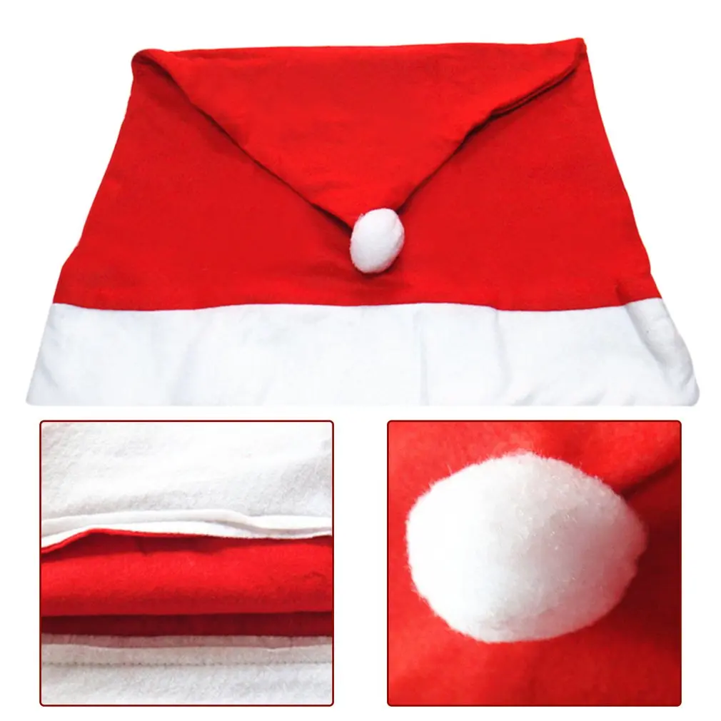 6 шт. Рождественский стул Санта Клаус крышка ужин вечерние красные шляпы чехол на