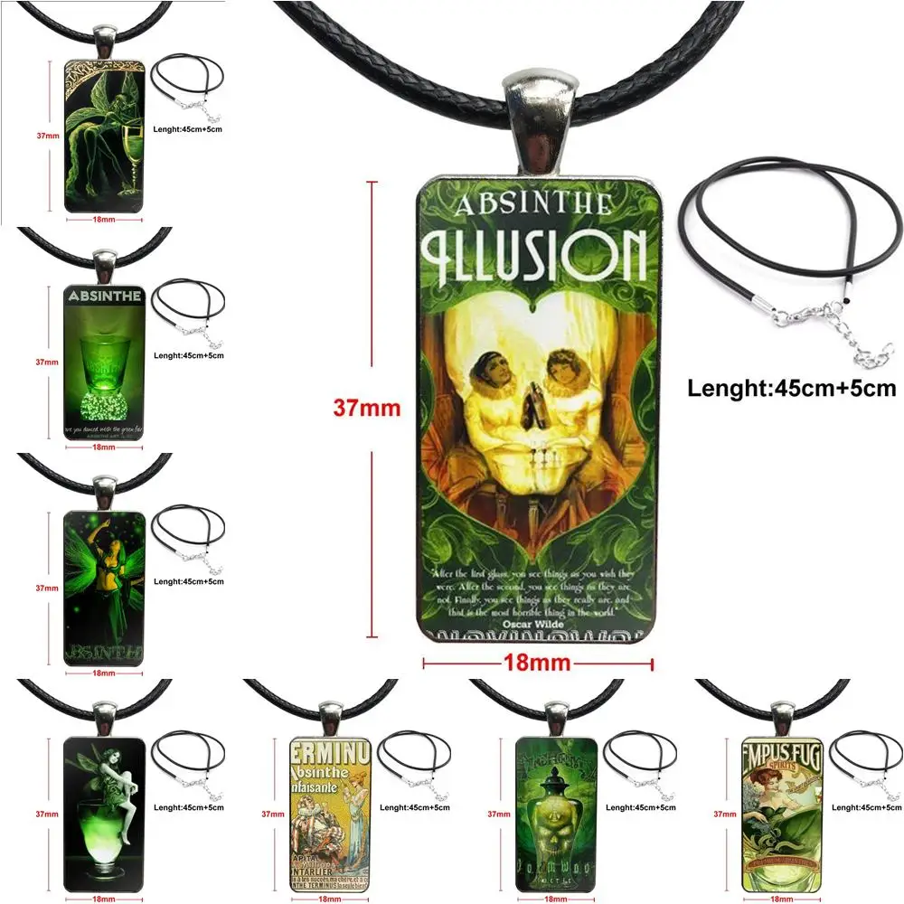 Стеклянный кабошон кулон ожерелье прямоугольное модное для женщин свадебный