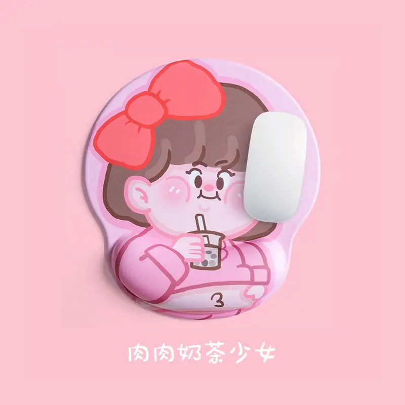 

Original meat milk tea girl office thickened computer hand rest mouse pad wrist silicone soft ins wind wrist pad