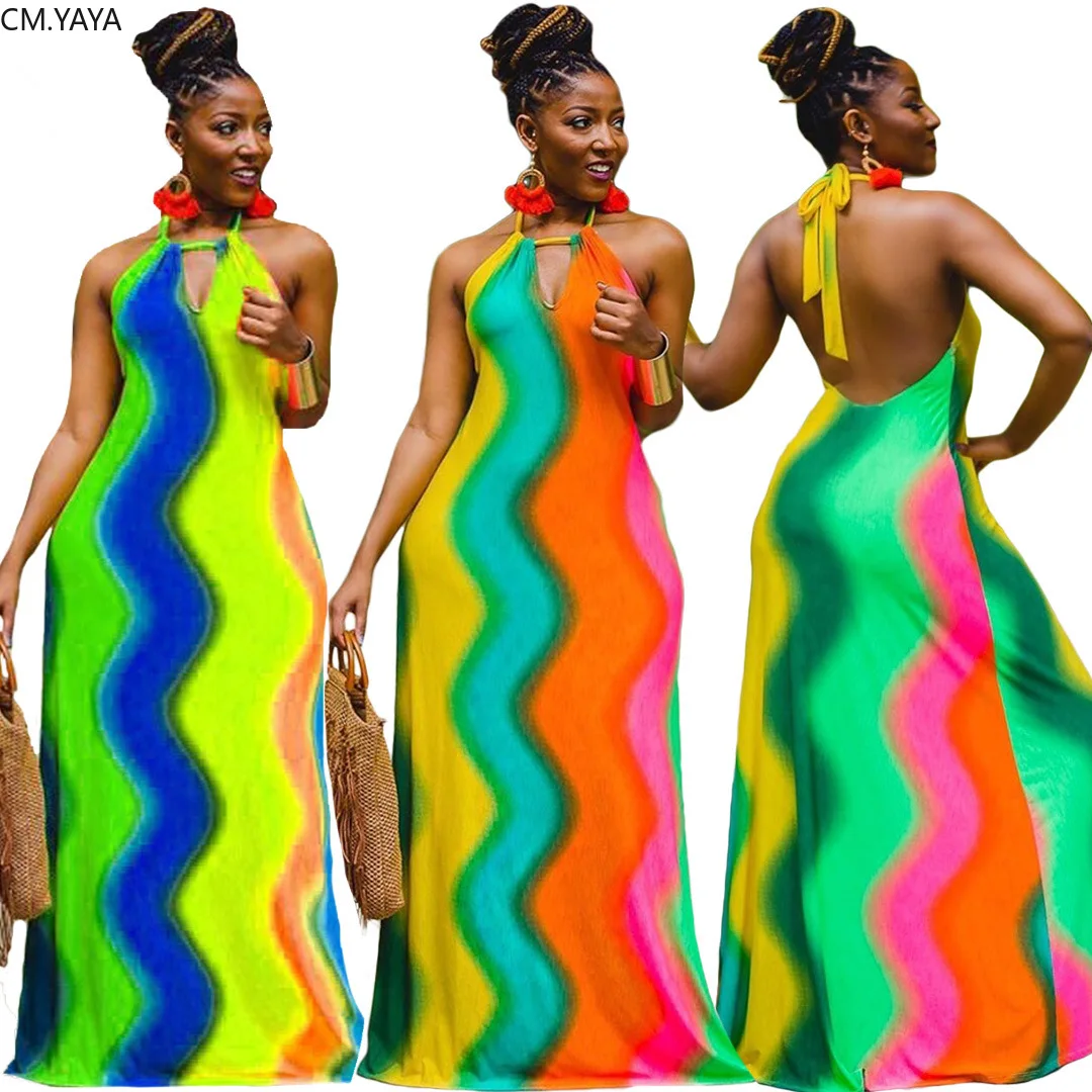 Женское летнее платье-трапеция с завязками и принтом в полоску v-образным вырезом