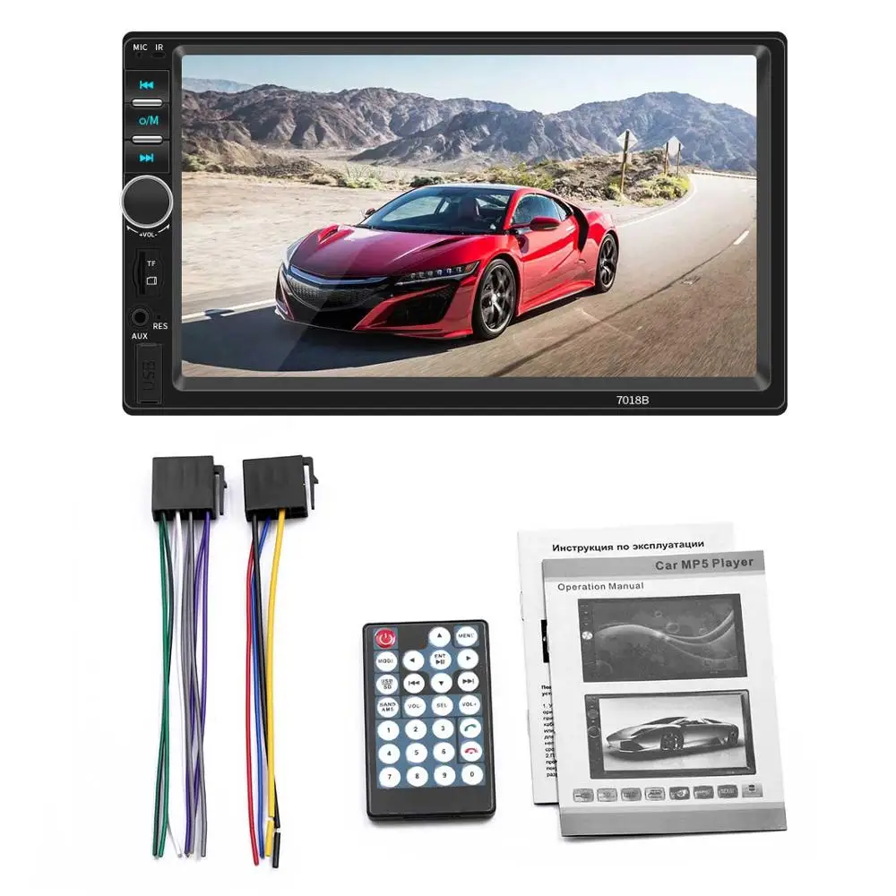 Автомагнитола стерео Bluetooth 2 Din 7 дюймов сенсорный экран Авто Аудио Авторадио поддержка зеркальная связь FM MP5 USB AUX камера заднего вида