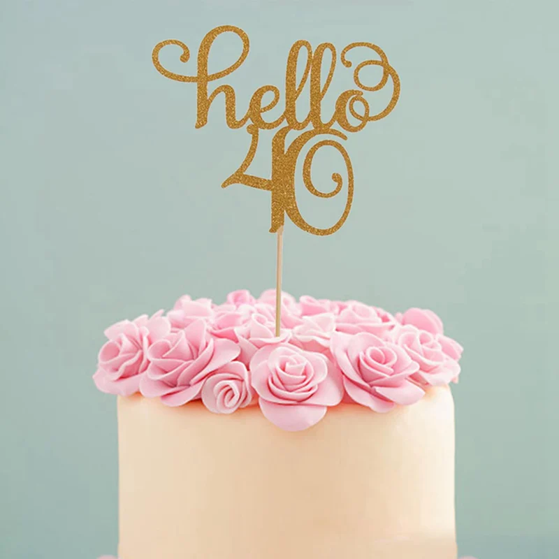 Happy 21/30/40/50/60th Anniversary Cake Topper Glitter Silhouette Wedding/Birthday/Party Decoration | Дом и сад