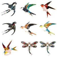 swallow enamel pin women brooches and pins jewelry scarf clip bird rhinestone banquet brooch jewelry gift accessories