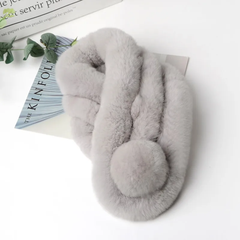 

2021 New Real Rabbit Hair Scarf Collar Warm in Winter Men's Fashion Fur Collar Cover Thickened Shawl