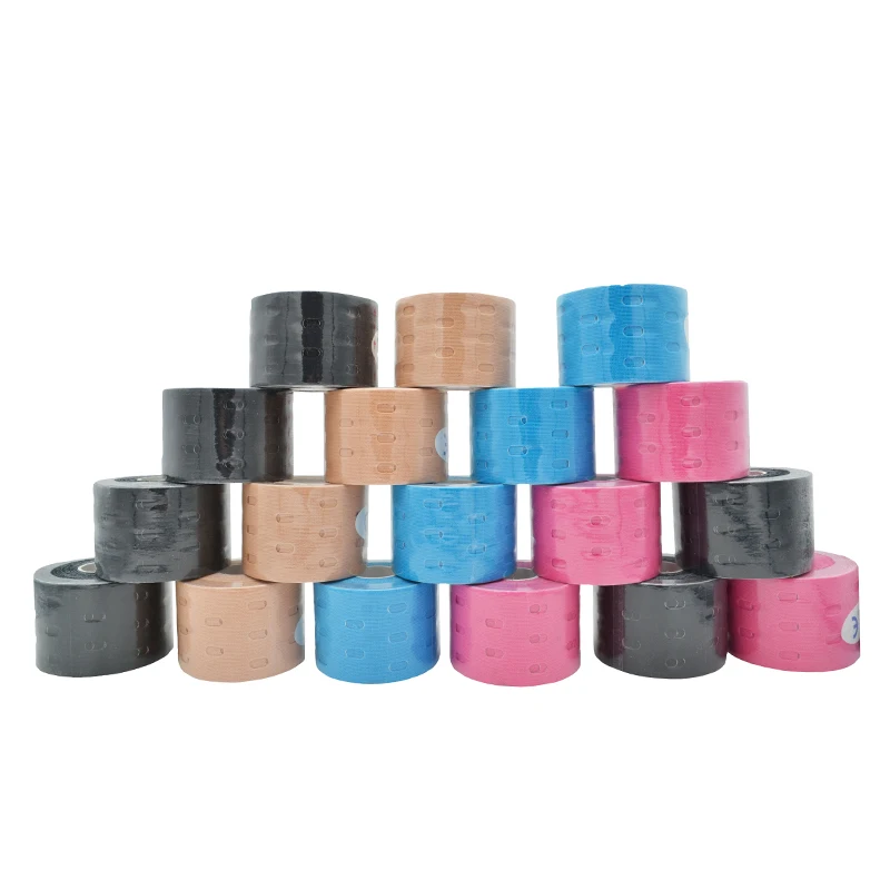 Перфорированные эластичные клей кинезиологическая лента 6 шт. 5 см дышащие защита