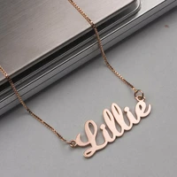 custom name bohemia style box chain letter pendant necklace for women stainless personalized choker trendy jewelry couple gift
