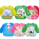 Нагрудники для маленьких мальчиков, водонепроницаемый нагрудник с длинным рукавом для кормления, фартук с карманом для детской одежды, нагрудник для кормления, Детский фартук