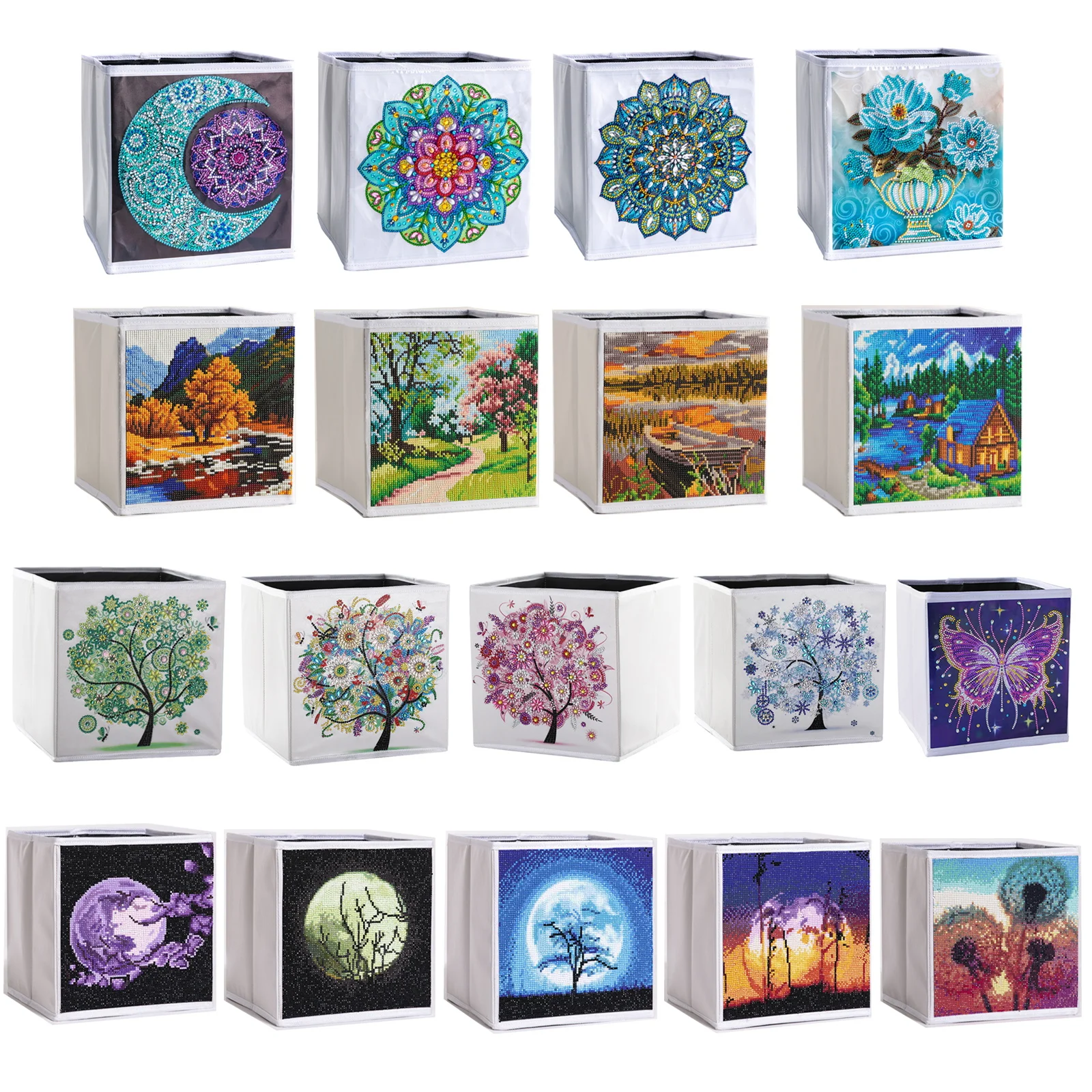 

DIY Diamond Painting Storage Box Special Shaped Drill Cross Stitch Embroidery Diamond Art Storage Case Folding Home Art Craft
