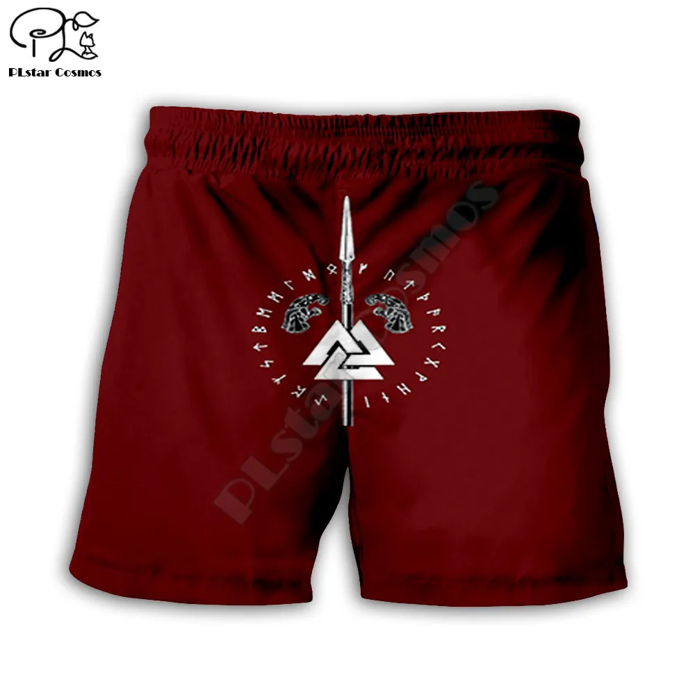 

PLstar Cosmos Viking Tattoo Men's Shorts Summer Casual Shorts Harajuku 3D Printed Loose Cool Beach Comfortable style-7