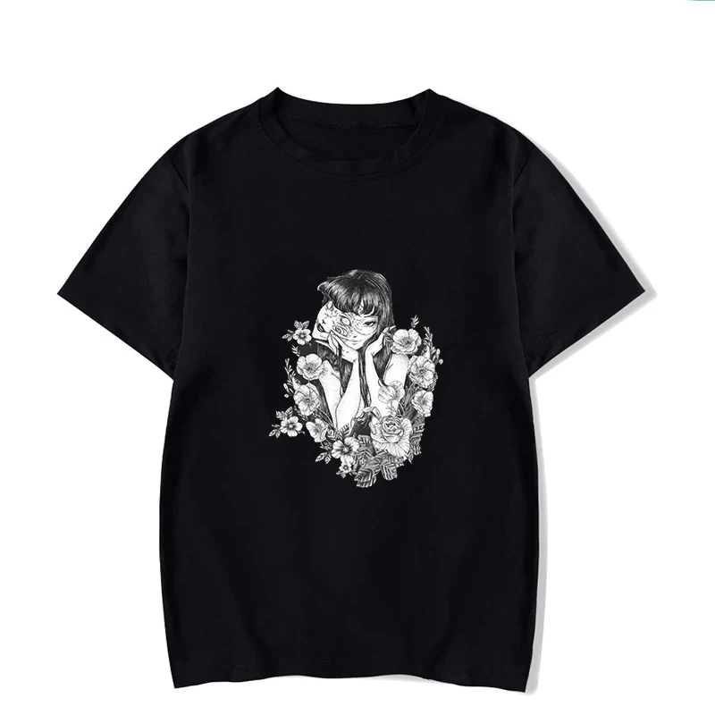 

Tomie Junji Ito T-Shirt Men Unisex Anime Cartoon Design Men Tee Shirt Homme Summer Tops Short Sleeve Cotton Vogue Vintage Style