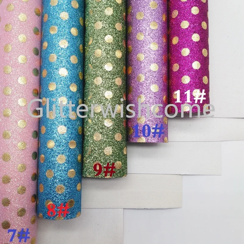 Glitterwishcome 21X29 см A4 размер винил для бантов Печатный горошек блестящая кожа ткань искусственная кожа листы для бантов, GM337A
