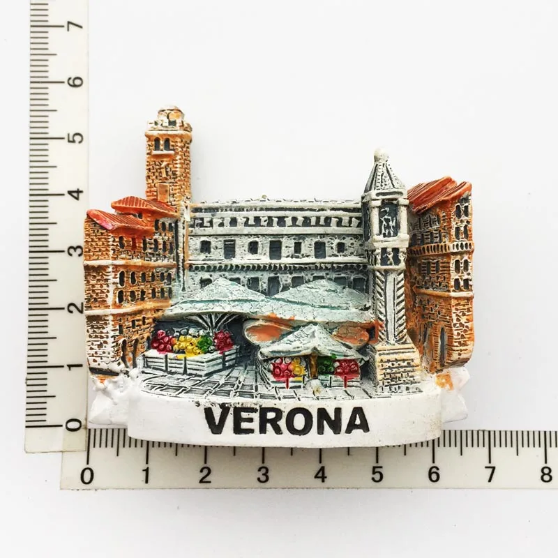 

(Verona Italy) Fridge Magnet,Creative Travel Commemorate Crafts 3D Ornaments Magnetism Resin Material Refrigerator Stickers