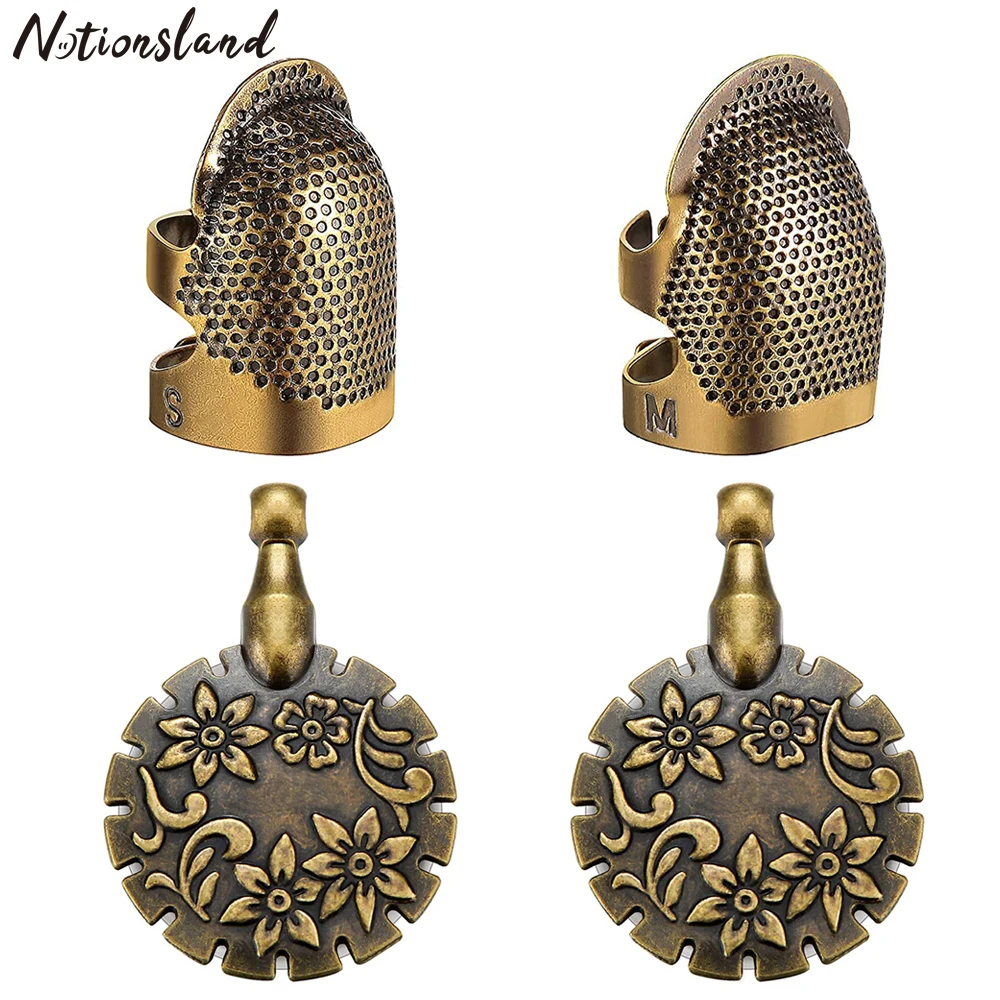 2 шт. Регулируемый наперсток для шитья защита пальца с резак пряжи Кулоны из