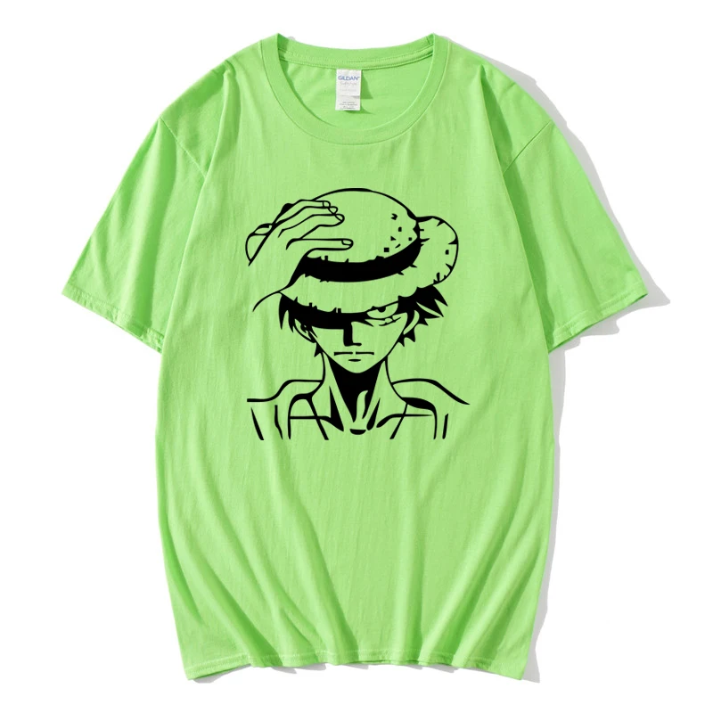 

Футболка мужская хлопковая с коротким рукавом, повседневная тенниска из японского аниме, цельный топ с принтом обезьяны д Луффи, майка для б...