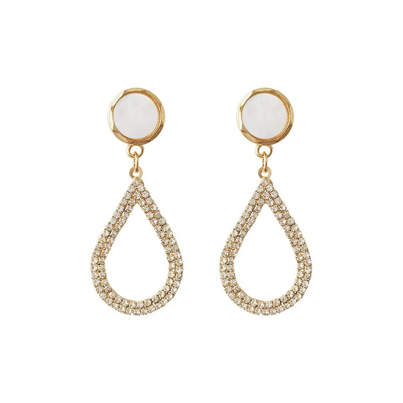 

Fashion New Geometric Opal Stud Earrings for Women Exquisite Luxury Shiny Crystals Korean Earrings Accessories Wholesale Jewelry