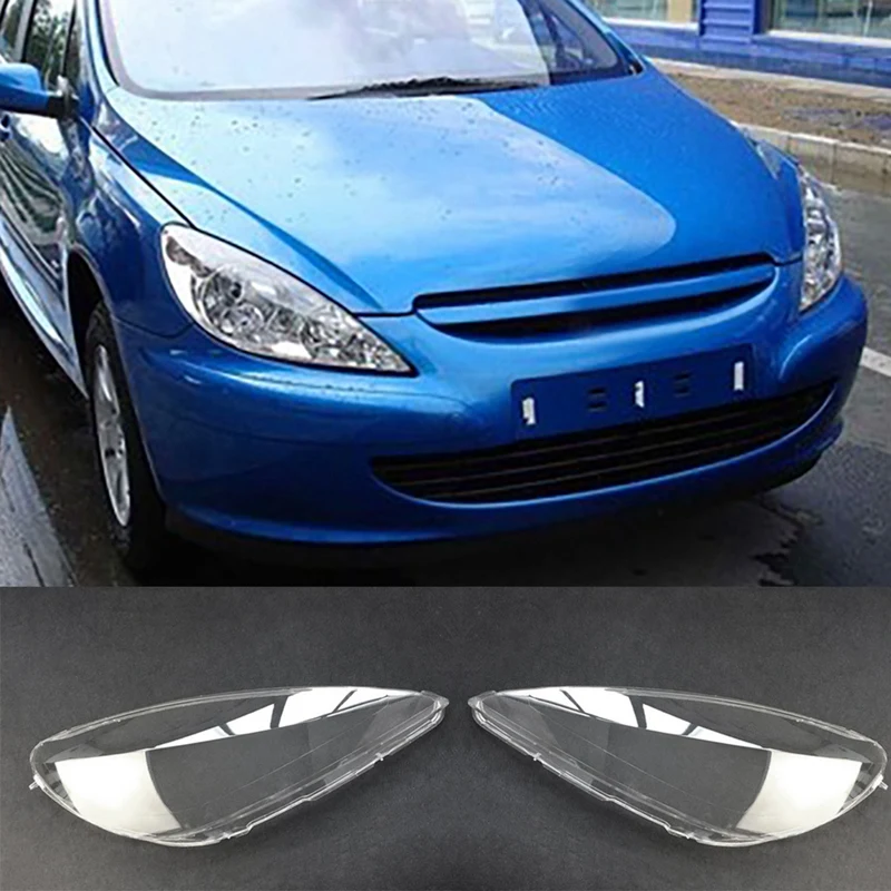 Cubierta de faro delantero de coche, reemplazo de la Lente de la l&aacute;mpara, para Peugeot 307, 2003, 2004, 2005, 2006, 2007-3