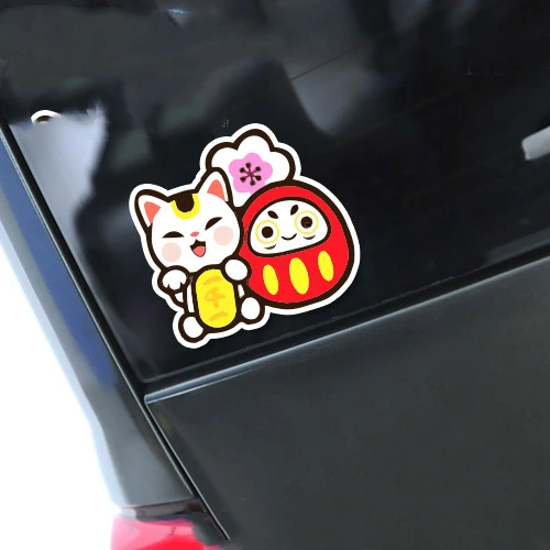 

Cute Cartoon Cat Flower Car Stickers Auto Exterior Decoration Accessory Body Window Tail Graphic Decal