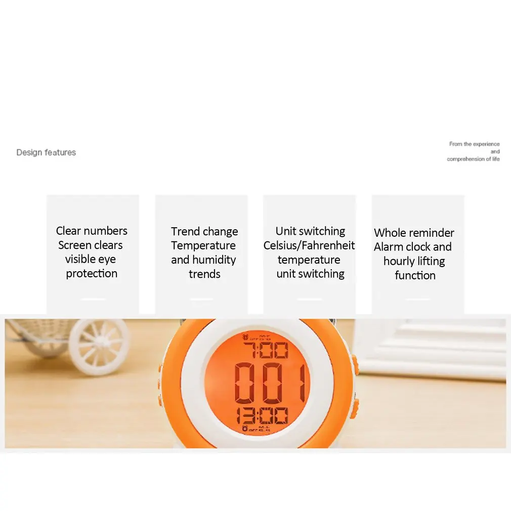 Alarm Clock Loud Light Bell Double Snooze Function LED Backlight Digital Battery Tabletop | Дом и сад