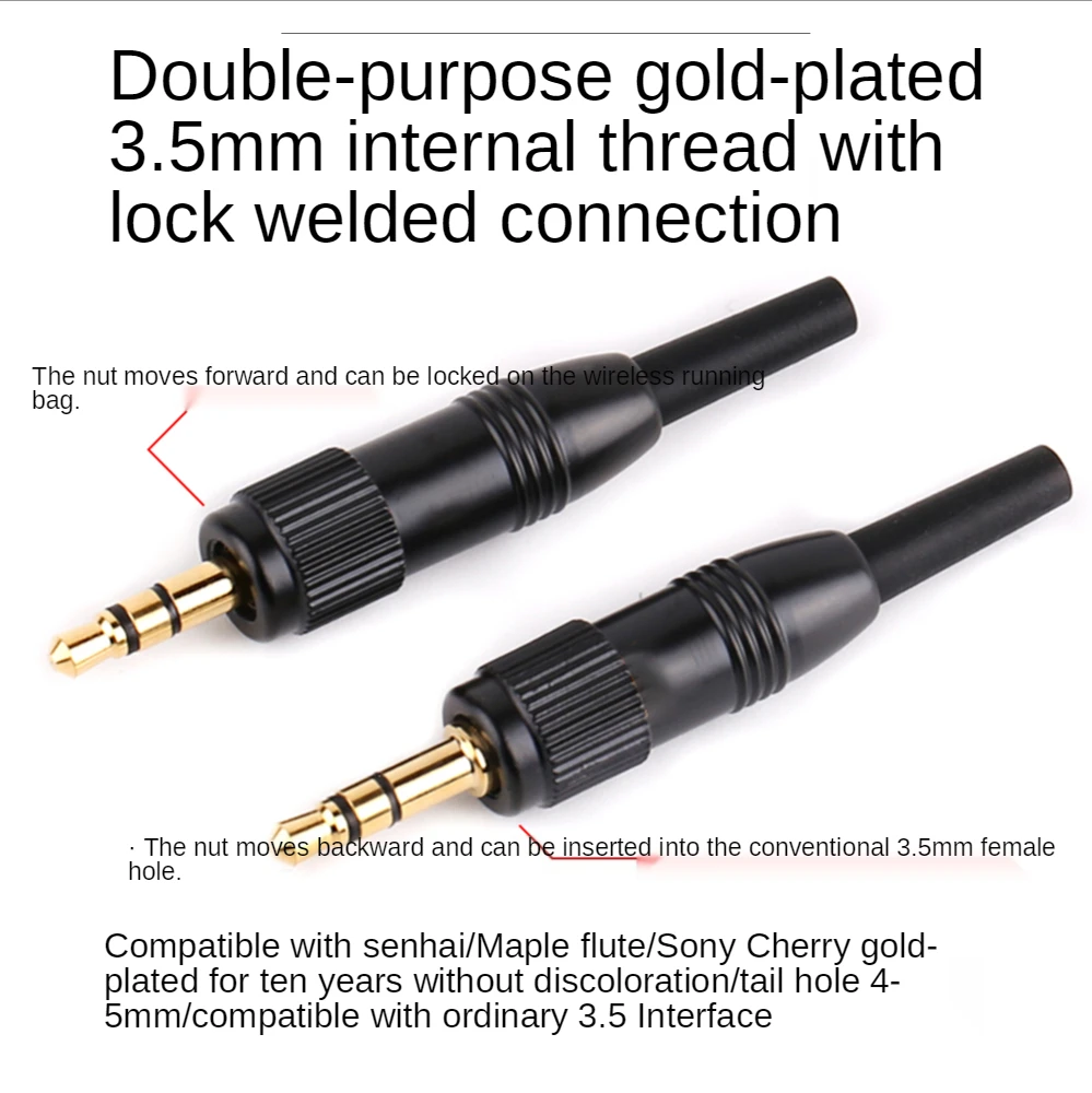 Черный 3 5 мм 1/8 &quotстерео винт аудио замок коннектор для Sennheiser SonyD11/V1/P03 микрофон