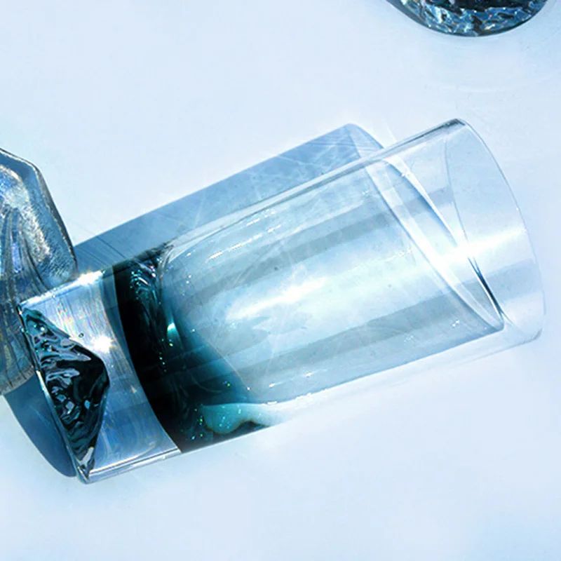 Чернила Синий Айсберг чашка Лимон Стекло напиток японский креативный снег