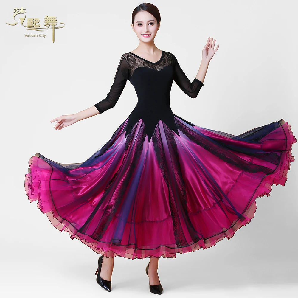 Кружевное длинное бальное платье стандартное танцевальное современные