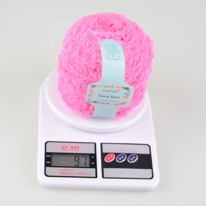 TPRPYN 1 шт. = 100 г 90 м Коралловая флисовая вязаная пряжа для вязания Полиэстеровая