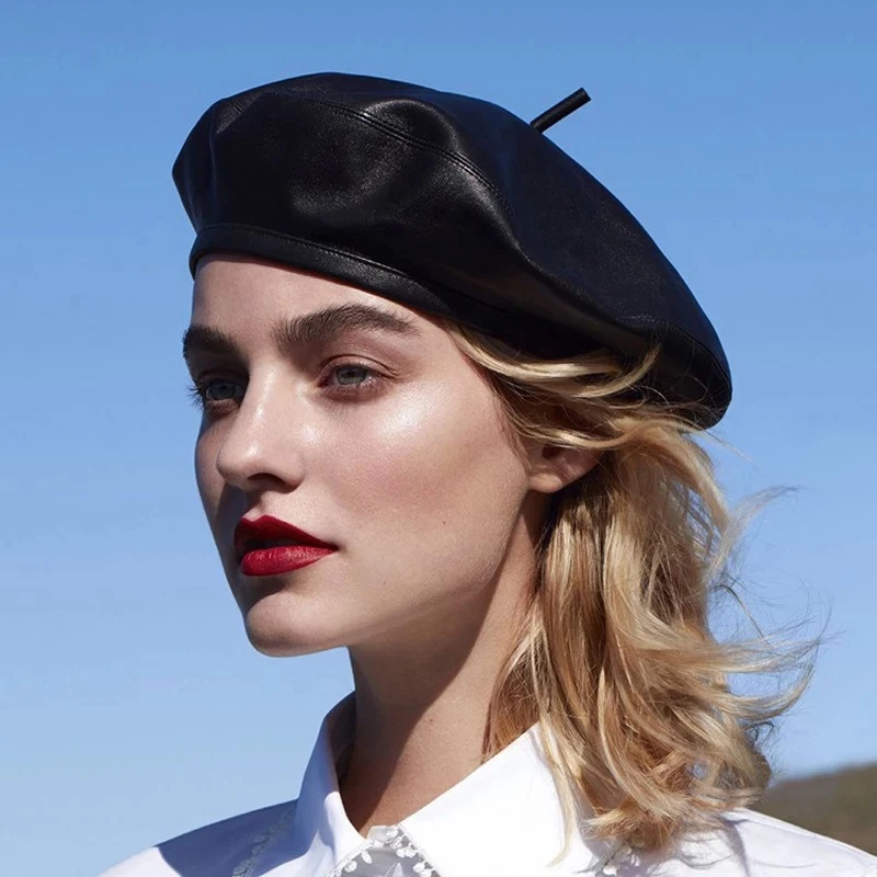 

2020 осень и зима Новый Берет Модный повседневный берет из искусственной кожи Дамский Ретро берет