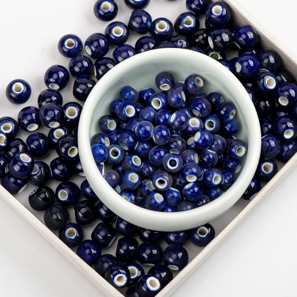 6 #8 #100 шт Цзиндэчжэнь чистый цвет керамические бусины для йоги сережек Procelain