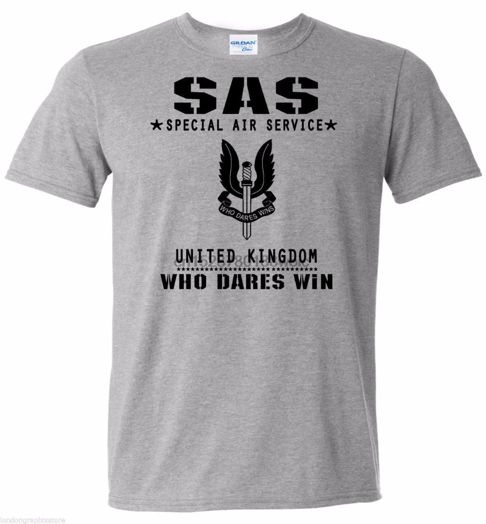 100% хлопковая футболка для мужчин крутая Topsbritish Sas специальная воздушная служба