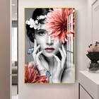 Алмазная 5D картина сделай сам, Набор для вышивки крестиком с изображением девушки, полноформатная Алмазная вышивка с цветами, девочкой, украшение для дома, праздничный подарок